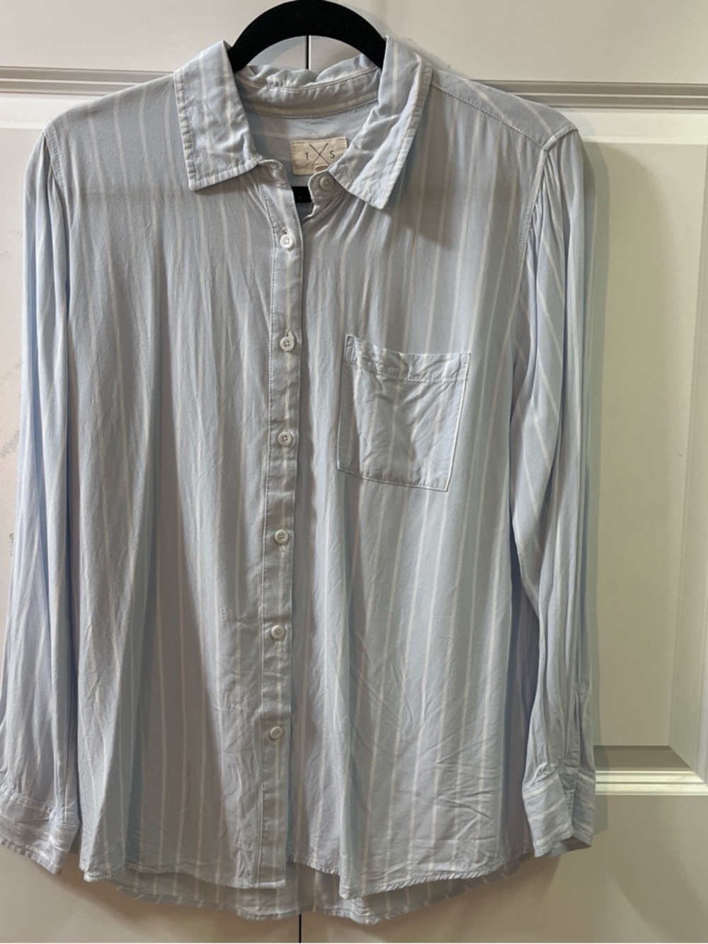 Light Blue Stripe Button-Up Shirt - Lightweight Everyday Shirt